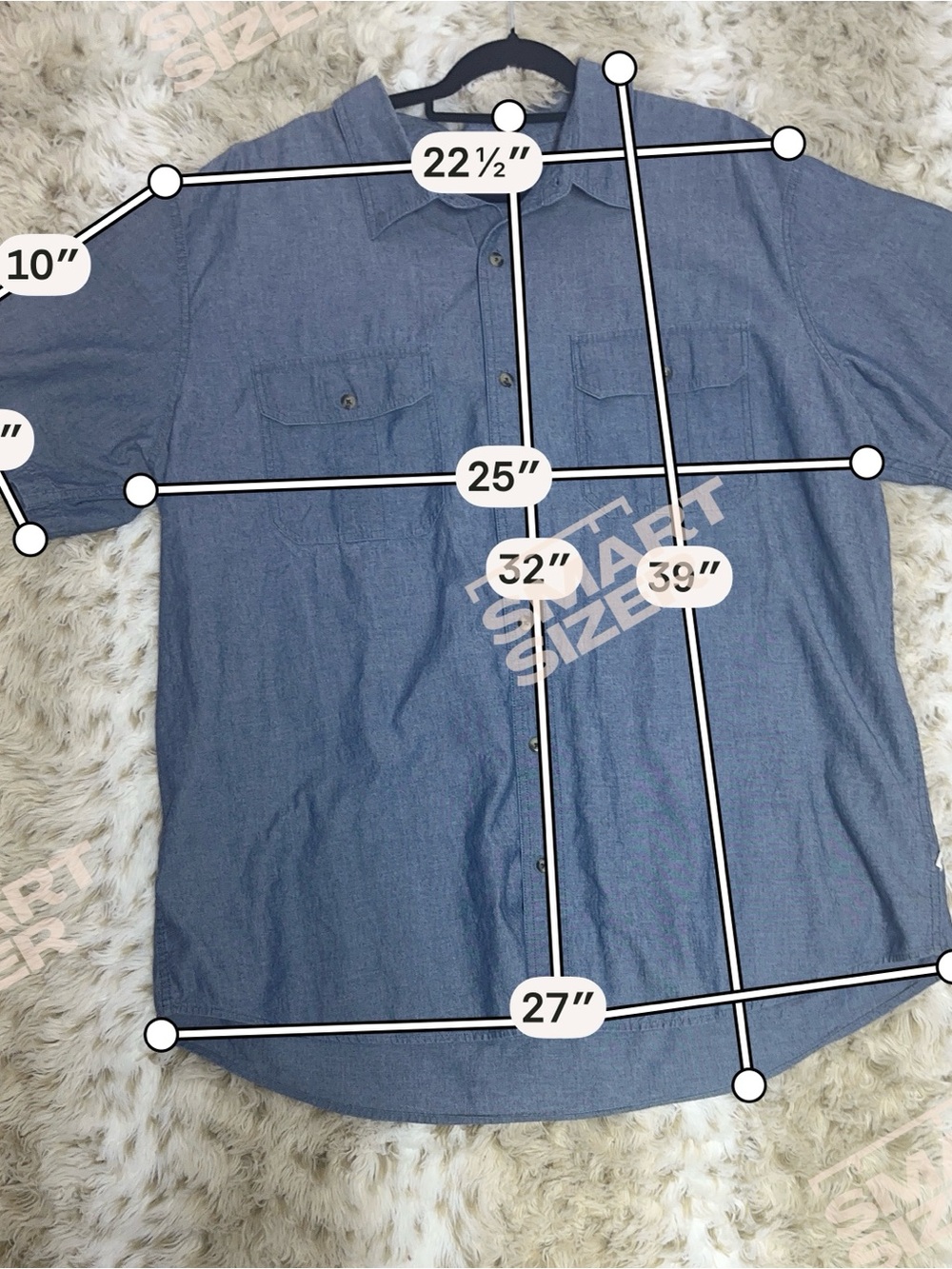 Magellan Outdoors Blue Short Sleeve Button Up Shirt Mens 3XL Utility Workwear - Picture 4 of 5